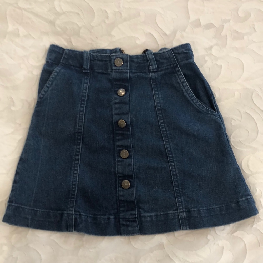 Girls denim skirt with button detailing
